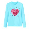 thumbnail image 3 of Qertyioot Chandail Cœur d'Amour Saint-Valentin Grande Taille, Haut à Manches Longues Imprimé à Col Rond pour Femmes, 3 of 3