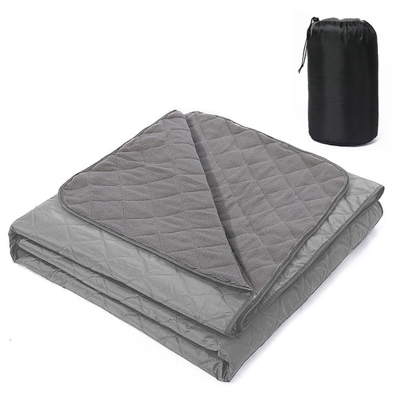 TopLLC Large Outdoor Picnic Blanket, 3-Layer Thicken 200 GSM Quilted Fleece Stadium Blanket, Waterproof Windproof Foldable Camping Blanket Machine Washable Warm Blanket for Pet Beach Travel(57"x79")