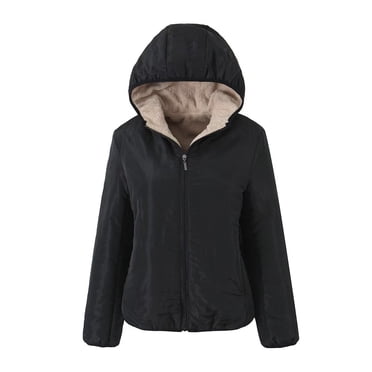 EGNMCR Manteau Long Matelassé pour Femme, Manteaux d'Hiver Rembourrés à Manches Longues, Parka à Capuche pour Femme Veste Ajustée Polyvalente à Capuche en Peluche Chaude Manteau en Molleton d'Agneau Manteau en Coton Manteau pour Femme
