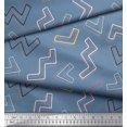 thumbnail image 2 of Soimoi Blue Rayon Crepe Fabric Alphabet Text Printed Craft Fabric by the Yard 46 Inch Wide, 2 of 3