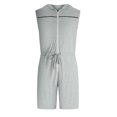 thumbnail image 4 of Mens Drawstring Elastic Solid Color Hooded Outer Wear Sports Sexy Jumpsuit, 4 of 8