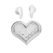 White Valentine Gift Earbuds With Heart Shape And Adjustable Fit For Music Enthusiasts