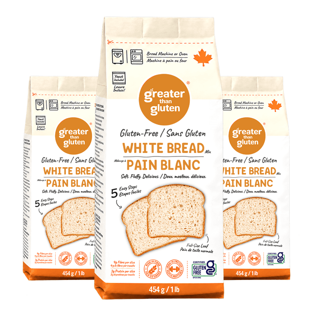 Greater Than Gluten, Gluten-Free White Bread Mix, 3 Pack (1.36 kg)