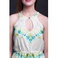 thumbnail image 3 of Bimba Tie-Dye Ladies Crew Neck Waist String Print Maxi Dress with Side Slits Summer Wear-Large, 3 of 6