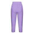 thumbnail image 4 of Yuyuzo Womens Plus Size Capris High Waisted Straight Leg Solid Color Bottom Capri Pants for Women 3/4 Slacks, 4 of 5