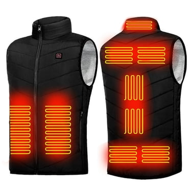 MesaSe Gilet Chauffant Grande Taille Unisexe Vestes Chauffantes Électriques Coupe-Vent pour Sports d'Hiver Randonnée (Bleu 5TG)