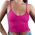 thumbnail image 1 of Dealovy Camisole Courte à Bretelles Ajustables pour Femmes, Coupe Basse, Décontractée d'Été, Unie, Ajustée, Basique, 1 of 6