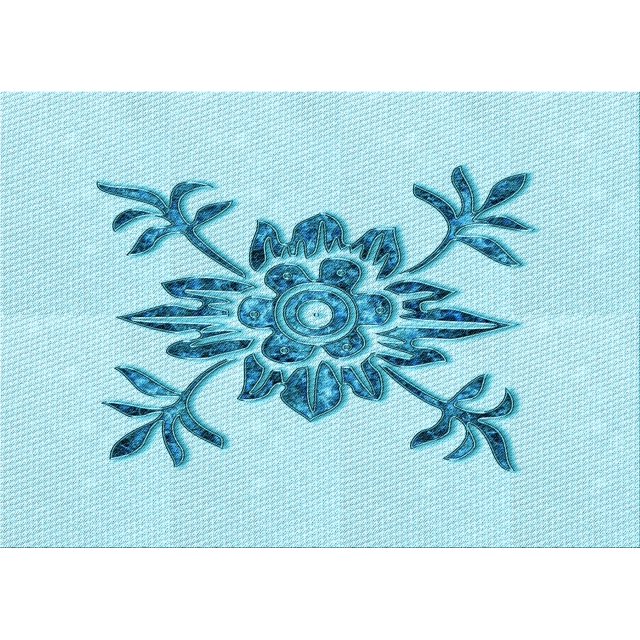 Ahgly Company Machine Washable Indoor Rectangle Transitional Electric Blue Area Rugs, 5' x 8'