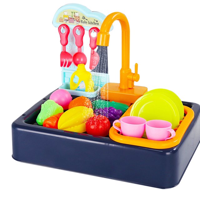 Kids Kitchen Playset Creative Electric Dishwasher Pretend Play Toy Kitchen Toy