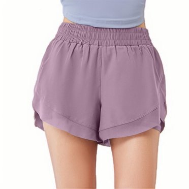 hotojiny Workout Shorts Women Casual Elastic Waisted Running Shorts Lightweight Gym Sporty Athletic Shorts with Liner