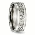 thumbnail image 4 of Titanium Sterling Silver Inlay Celtic Knot Flat 8mm Polished Band Ring 12.5 Size, 4 of 6
