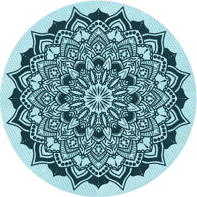 Ahgly Company Tapis Rond Lavable en Machine Intérieur Transitionnel Bleu Électrique, 3 Pieds Rond