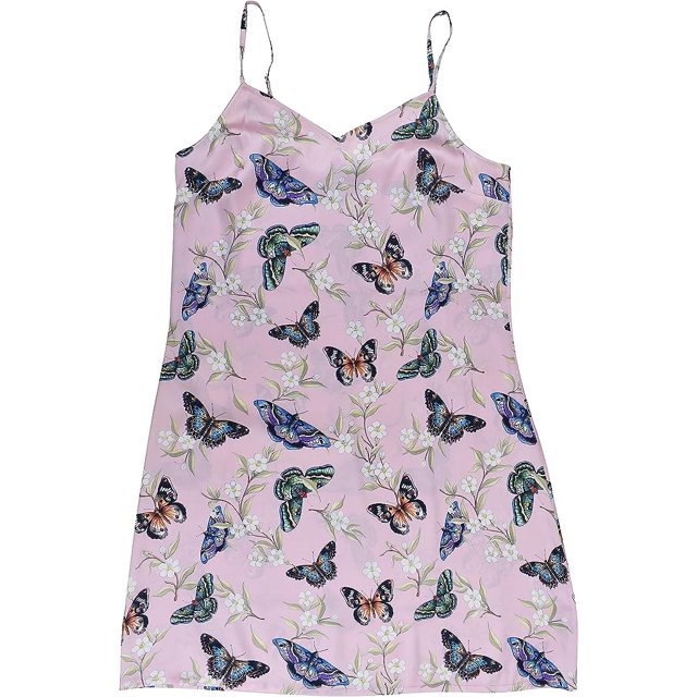 Anuschka Robe Nuisette Imprimée pour Femmes - Collection de Vêtements de Nuit Faite de Polysoie 100 % Recyclée - Butterfly Melody, TG