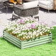 thumbnail image 2 of Outsunny 4' x 4' x 1' Raised Garden Bed Galvanized Planter Box Light Green, 2 of 10
