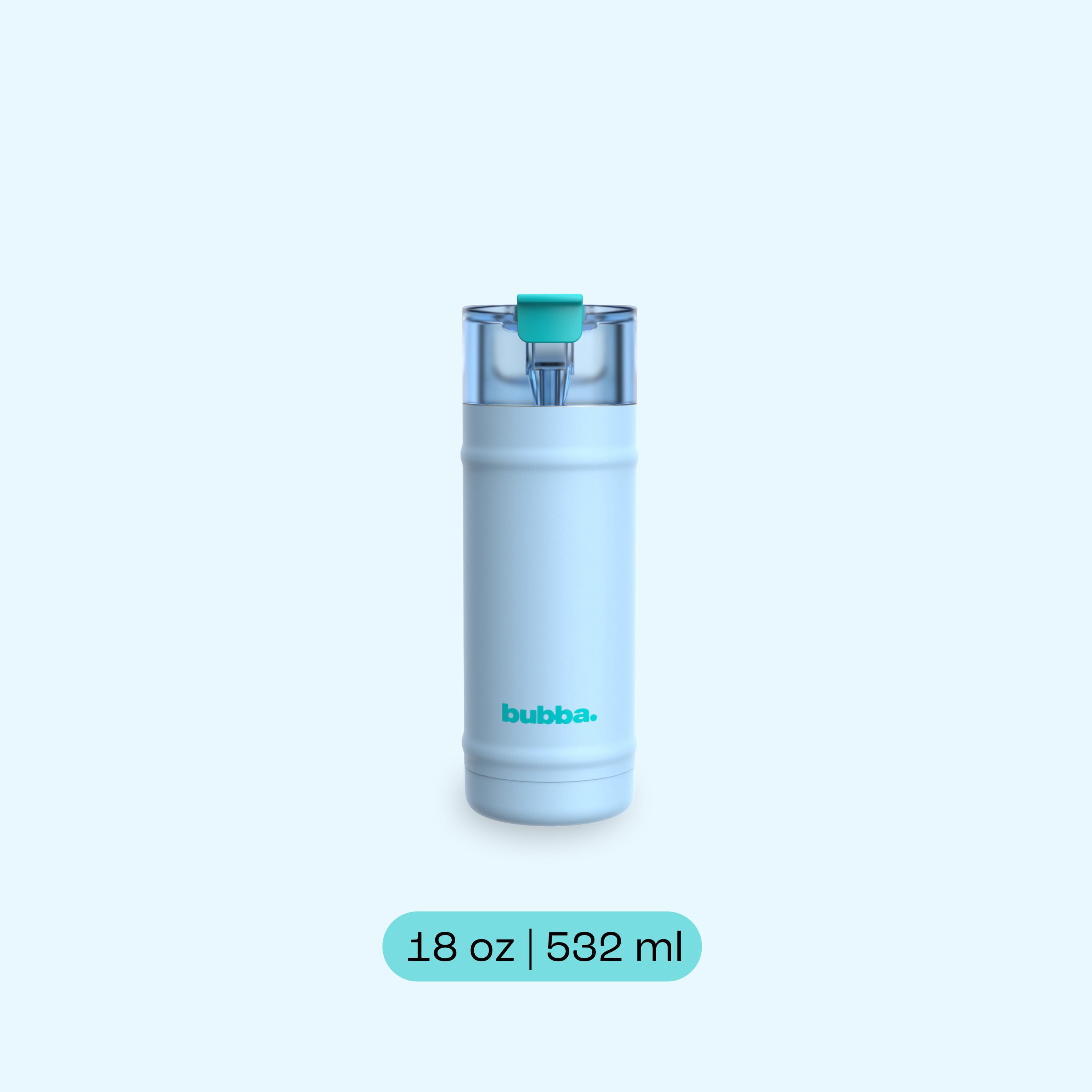 bubba Dualsip Water Bottle with Straw & 2-Way Lid, 18 oz (532 ml), Leakproof Stainless Steel Tumbler, Reusable, Dishwasher Safe, Lead & BPA-Free