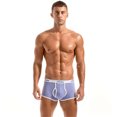 thumbnail image 2 of FhsagQ Underwear Mens Underwear Boxers Briefs Long Leg 9 Inch Large Men's A Underwear Threaded Cotton Solid Color Comfortable Absorbing Summer Breathable Boxer Pants Light Purple L, 2 of 4