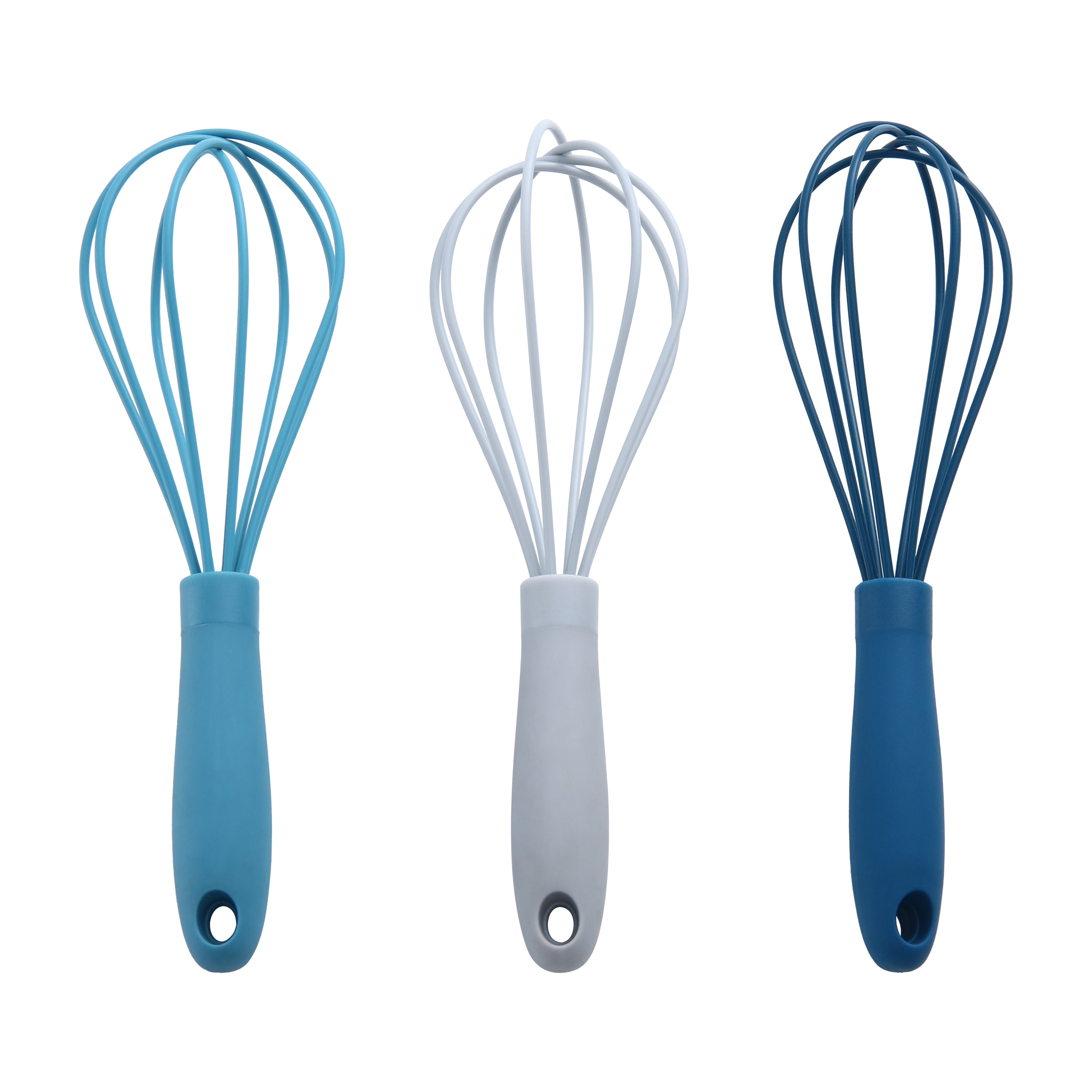 Mainstays Silicone Mini Whisk, Navy, Grey, or Teal, 6.5in