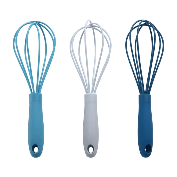 Mainstays Silicone Mini Whisk, Navy, Grey, or Teal, 6.5in