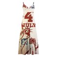 thumbnail image 4 of SMihono Robe d'Été Grande Taille pour Femmes Style Été 2023 Jour de l'Indépendance Imprimé Vacances Bretelles Col en V, 4 of 5
