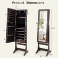 thumbnail image 3 of Costway Armoire de Rangement pour Bijoux Verrouillable avec Miroir, Organisateur d'Armoire avec Support, Lumières DEL, 3 of 10