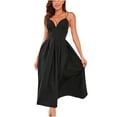 thumbnail image 2 of Gspmoly Robes pour Femmes, Mode Femmes Été Sans Manches Aguichant Décontractée Dos Nu Couleur Unie Robe à Col en V Robes de Mariage pour Femmes Offres des Fêtes, 2 of 9
