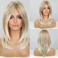 thumbnail image 1 of Long Layered Wigs for Women Middle Part Synthetic Hair Wig with Bangs for Daily Use Perruques A5, 1 of 7
