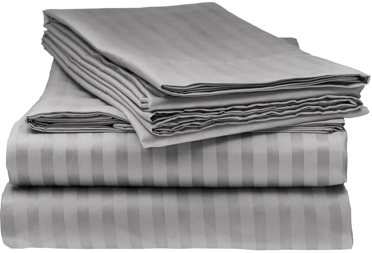 ELAINE KAREN 1800 Series - Soft Brushed Microfiber - Striped QUEEN Bed Sheet Set, Grey