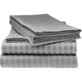 thumbnail image 1 of ELAINE KAREN 1800 Series - Soft Brushed Microfiber - Striped QUEEN Bed Sheet Set, Grey, 1 of 1