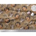 thumbnail image 2 of Soimoi Cotton Poplin Fabric Cat Face Animal Decor Fabric Printed Yard 56 Inch Wide, 2 of 3