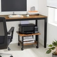 thumbnail image 4 of VASAGLE Industrial Under Desk Printer Stand 2-Tier Mobile Machine Cart with Shelf Heavy Duty Storage Rack for Office and Home Rustic Brown and Black UOPS002B01, 4 of 4