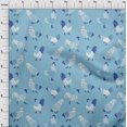 thumbnail image 4 of oneOone Silk Tabby Light Blue Fabric Rooster Cock Sewing Material Print Fabric By The Yard 42 Inch Wide, 4 of 4