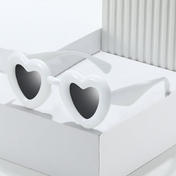 Neutral Love Glasses Bread Love Sunglasses Peach Heart Sunglasses Dazzling Color Glasses Jelly Glasses sunglasses womens blue light glasses for woman White