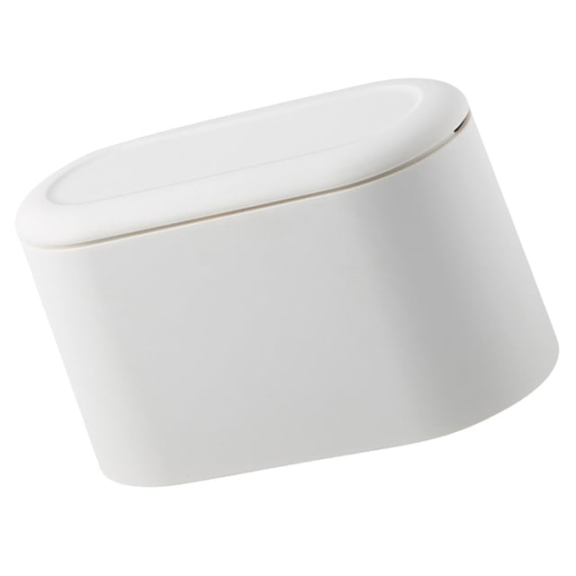 USHOBE Seau à Déchets pour Usage Quotidien Poubelle de Bureau Blanc PP Réutilisable 1 Pcs