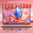 thumbnail image 4 of Auusda Ordinateur Portable Professionnel 15,6 Pouces, 16 Go de RAM, SSD de 512 Go, Windows 11 Pro, Processeur AMD Ryzen 3, Rétroéclairage, Lecteur d'Empreintes Digitales, Rose, 4 of 10