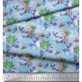 thumbnail image 3 of Soimoi Rayon Crepe Fabric Leaves & Floral Hand Drawn Printed Fabric 1 Yard 46 Inch Wide, 3 of 3