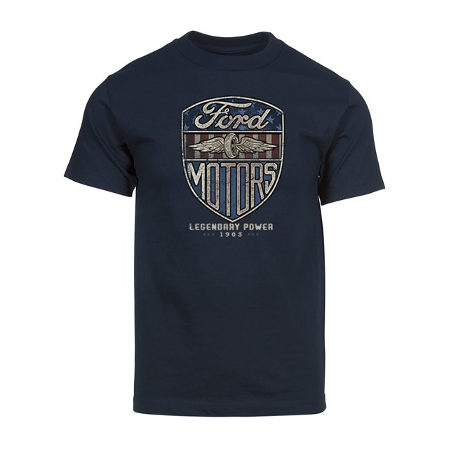 Gravity Trading T-Shirt à Manches Courtes Vintage Motors pour Hommes - Bleu Marine - Moyen