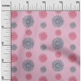 thumbnail image 1 of oneOone Cotton Cambric Fabric Spiral & Floral Block Print Fabric BTY 56 Inch Wide, 1 of 4