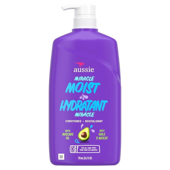 Aussie Miracle Moist with Avocado & Jojoba Oil, Paraben Free Conditioner