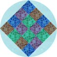 thumbnail image 1 of Ahgly Company Tapis Rond Lavable en Machine Intérieur Transitionnel Bleu Acier, 7 Pieds Rond, 1 of 7