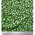 thumbnail image 1 of Soimoi Green Moss Georgette Fabric Cow Animal Skin Print Sewing Fabric Yard 44 Inch Wide, 1 of 3