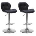 thumbnail image 1 of CorLiving Mateo Modern Faux Leather Geometric Tufted Adjustable Swivel Indoor Bar Stools, Black (Set of 2), 1 of 6