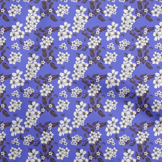 oneOone Tissu Tabby en Soie Violet Moyen pour Enfants Matériel de Robe Florale Tissu Imprimé au Mètre 42 Pouces de Large