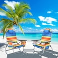 thumbnail image 1 of Costway Ensemble de 2 Chaises de Plage Pliantes avec Table, Chaise Inclinable d'Extérieur à 5 Positions, 1 of 10