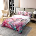 thumbnail image 3 of Erosebridal Housse de Couette pour Enfants Tortue de Mer 100 % Coton Format Simple, Ensembles de Literie Océan Rose Format Simple, Décor Côtier Marin, Réversible 2 Pcs (Sans Couette), 3 of 6