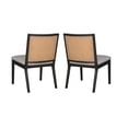 thumbnail image 2 of Charlotta Dining Chair in Black, Solid Wood Dining Chair, Rattan Cane Dining Chair, Hexagon Rattan Dining Chair, Upholstered Dining Chair - Set 2, 2 of 4