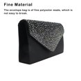 thumbnail image 4 of Youkk Women Envelope Bag Portable Hasp Rhinestone Replacement Stylish Solid Color Party Banquet Bridal Handbag Pouch Black, 4 of 6