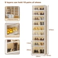 thumbnail image 2 of 6 Tier Foldable Shoe Rack Organizer for Closet 6-12Pairs Plastic Clear Collapsible Shoe Shelf For Front Door Entrance, Stackable Folding Shoes Storage Boxes Dustproof, 2 of 7