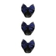 thumbnail image 3 of VONKY Cloth Easy To Wear Professional Hair Plate Mesh Pocket Bow Hair Net Snood Net Bow Work Hair Clips Thick Stripes- Blue 3Set, 3 of 6