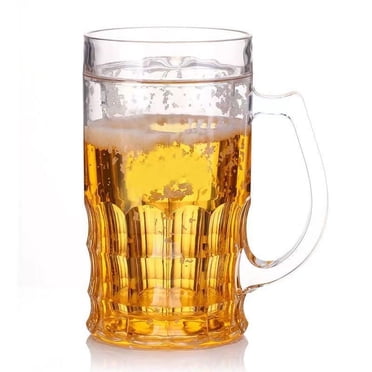 Lksixu 400ml Double Layered Plastic Beer Glass With Large Capacity Interlayer Chilled Water Cup Kitchen Gadgets
