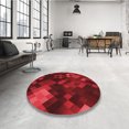 thumbnail image 4 of Ahgly Tapis Rond Lavable en Machine Intérieur Transitionnel Rouge Tomate, 8 Pieds Rond, 4 of 7